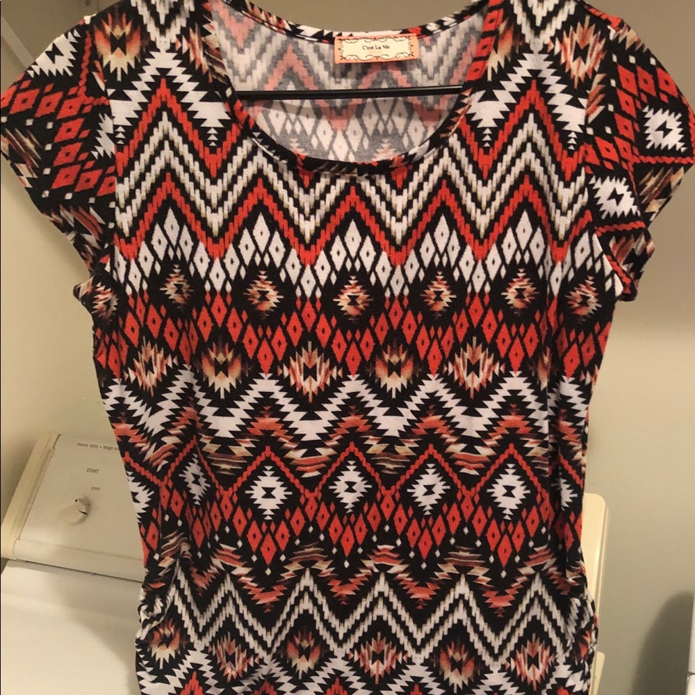 Short-sleeved Tribal Blouse